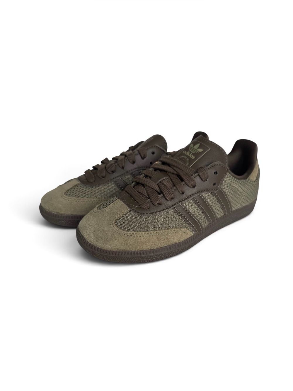 adidas Men’s Samba Low-Top Sneakers in Olive and Dark Brown